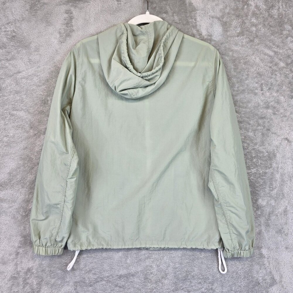 J Galt Windbreaker Jacket Womens Small Green Hooded Full Zip San Francisco CA - Picture 2 of 8